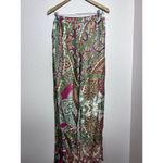 HalfHeart Satin Pants Women Sz M Paisley Kimono M Pull On Lounge White Size M Photo 5