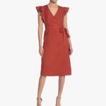 ASTR  The Label navy blue Linen Blend Wrap Midi Dress‎ small Photo 4