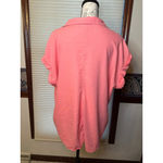 Isabel XXL Pink Short Sleeved Button Down Shirt Photo 10