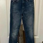 50 Mother High Waisted Rascal Ankle Slit Flip in Double Shot Espresso Blue Size 24 Photo 4