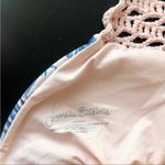 frankie's bikinis CROCHET MIMI HAWAIIAN BLUSH TROPICAL PINK BLUE FLORAL TOP S Photo 8