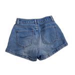 PacSun Mom Denim Shorts Two-Toned 2.5”Inseam Cuffed Hem Size 24 Blue Photo 1