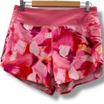 Athleta  Run With It 4.5” Shorts Women’s Size‎ Medium Pink Print Athletic Running Photo 0