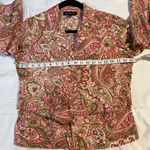 Jones New York Pink & Green Paisley Print Blouse 3/4 Sleeve Professional Top-M Photo 4