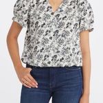 Monday Fun Stitch Fix NWOT Floral Black and White Faux Wrap Women's Blouse Photo 0