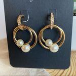 J.Crew NWT  Roma Pearl Gold Ring Earrings Stud Photo 3