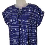 Kaeli Smith Nautical Print Navy Blue Dress S resort wear cruise vacation coverup Photo 6