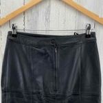 Coldwater Creek Leather Skirt Womens 8 Black Lined Zip Back Midi Length Photo 4