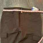 River Island Cargo Pants Brown Nylon Unisex Size 14 Elastic Waist Photo 4