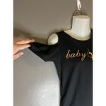 Baby Phat Shirt Womens 14 Black Cold Shoulder Graphic Logo Top Casual Blouse Photo 3