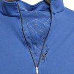 Spyder Half-zip Base Layer Top Pullover Blue Black Spiderweb M Photo 2