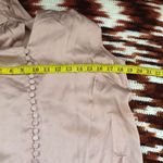 NWOT Johnathan Simkhai Audrey Fluid Satin Button Down Cape Top Blouse Macchiato $395 Size S Measurement in pics Photo 7