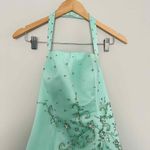 Rene Moiselle Bright Light Blue Halter Neck Prom Dress Size 10 Photo 3