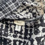 L'Agence L’AGENCE Silk Button Down Shirt Black White Print Patchwork Blouse Top 100% Silk Photo 2