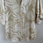 Dress Forum Aritzia  Neutral Tropical Print Collared Oversize Shirt Medium Photo 4