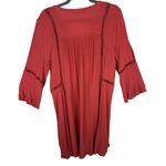 Maurice's Salmon Coral Pink 3/4 Sleeve Lace V-Neck Lined Shift Dress Size L Photo 1