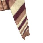 LA Hearts Cropped Cardigan Sweater Brown Beige Red Heart Illusion Pattern S Photo 2