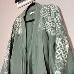 Garnet Hill Sage Green Open Front Sweatshirt Cardigan Oversized Size Medium Photo 3