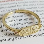Gold Rectangle Signet Ring Photo 4