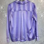 Loft  Lavender and Lilac Striped Sleepwear Set Pajamas Satin Silky XS/S Photo 10