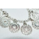 Source Unknown Snazzy Matte Silver Tone Glittering Medallions 16" Link Chain Party Necklace Photo 3