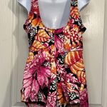 Women's Vintage VTG ALIA Floral Skirt Swimsuit Pink Black Size 16/36 EUC #7332 Photo 5