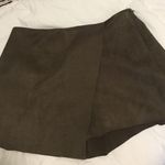 Vestique Olive Green Suede Skort Photo 0