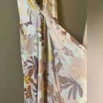 Cupshe Liliana Leafy Plunge Unique Hem Maxi Slip Dress Pastel Floral NWT Photo 2