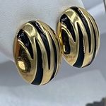 Park Lane Vintage  black and gold striped clip earrings Photo 2