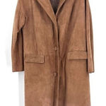 Vintage Montgomery Ward 1950s Suede Longline‎ Jacket Coat Small medium lined Brown Photo 0