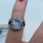 TK316 Stainless Steel Cubic Zirconia Heart Ring Size 5 Silver Photo 0