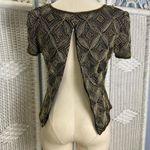 Papell Boutique Vintage 90s Evening Silk Beaded Top S Black Gold Holiday Glam Photo 14
