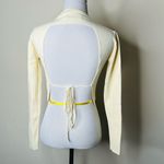 ZARA  Cream Knit Open Back Crop Top Photo 3