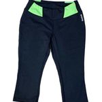 Reebok Women's Cropped 3/4 Length Green Black Legging Size M Photo 0