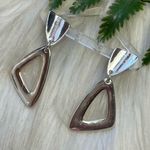 Liz Claiborne silver tone retro earrings Photo 0