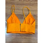 Alice + Olivia  Tangerine Carli V-Neck Denim Crop Top size 2 (US XS ) Photo 6