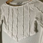 NA-KD Hanna Schoenberg  Crop Long Sleeve White Point Front Ribbed Small‎ Photo 1