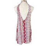Free People  Women's Red Paisley Striped Halter Mini Dress Size M Photo 3