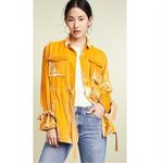 Cinq à Sept Mathieu Velvet Utility Jacket in Sunflower, Size Medium, EXCELLENT Gold Photo 1