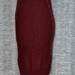 Midnight Doll New Without Tag Knitted Maroon High Waisted Pencil Skirt XSmall Photo 1