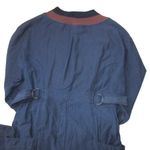 Free People NWT Costa Brava Jumpsuit in Navy Blue Deep V-neck Cropped 1-Piece L Photo 9