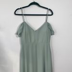 Birdy Grey DEVIN CONVERTIBLE DRESS Women M CHIFFON SAGE BRIDEMAID WEDDING Photo 4