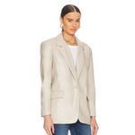 BLANK NYC Faux Leather Cream Blazer Size S Photo 14