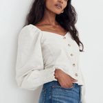 Madewell NWT Corduroy Sweetheart Smock Long Sleeve Top Photo 0