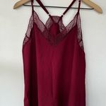 Victoria's Secret Maroon lace‎ trim sleeveless pajama top, sheer size medium Photo 0