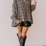 Impressions  EUC Women's Rustic Vineyard Tweed Linen Blend Top Black Size S Photo 2