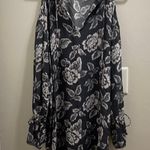 All Saints Dark Gray Shift Floral Lace Cold Shoulder Boho Dress - Large Photo 3