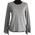 Iris Gray Bow sleeve Sweater. Size Medium Photo 2