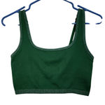 Aerie Green Rib Knit Unlined Cropped Square Neck Longline Tank Bralette Small Photo 0