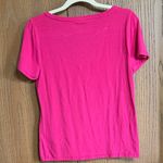 J.Crew  Bright Pink Short Sleeve V-Neck Tee Photo 2